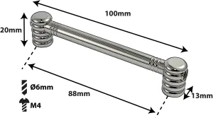Coquille Spare Drum Tube Lug - Double Tirant - 88Mm