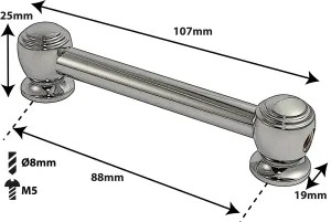 Coquille Spare Drum Tube Lug - Double Tirant - 88Mm