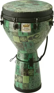 Djembe Remo 14" Accordable - Green Kintekloth