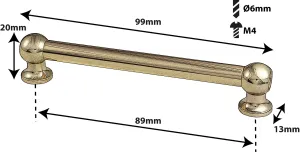 Coquille Spare Drum Tube Lug - Double Tirant - 89mm - Gold