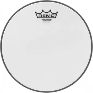 REMO White Suede 10" Ambassador