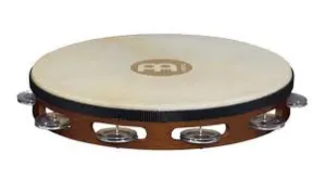 Tambourin Meinl Bois - Peau De Chevre - 1 Rang - Alu - Brown