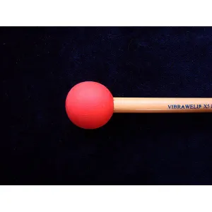 VIBRAWELL X5R Mailloche Xylophone Rotin Paire Caoutchouc Rouge Soft 25mm 