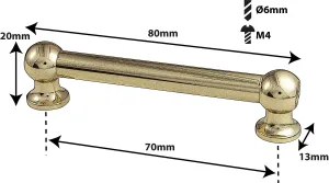 Coquille Spare Drum Tube Lug - Double Tirant - 70mm - Gold