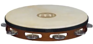 Tambourin Meinl Bois - Peau De Chevre - 1 Rang - Acier - Brown