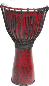 Djembe Tanga 9.5" Energy - Fibre - Red Sarong
