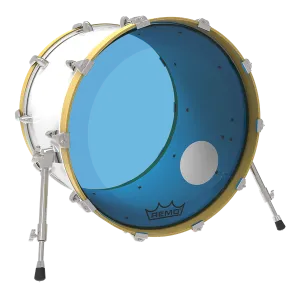 REMO Colortone 20" Powerstroke 3 Bass Blue W/Hole