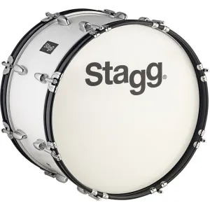 Grosse Caisse Stagg 22 X 10" Marching - Tilleul - White + Sangle/Batte