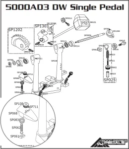 Ressort DW SP083 - Pour Machoire De Pédale de Grosse Caisse (X1)