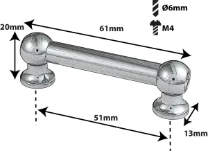 Coquille Spare Drum Tube Lug - Double Tirant - 51Mm