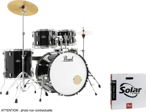 PEARL Roadshow Batterie 22"/5pcs Pack Sabian 2 Cymbales Jet Black