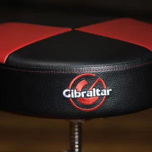 GIBRALTAR 9608RQPRB Siège Rond Vinyle Pro Damier Black/Red
