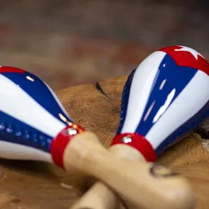 Maracas Meinl Rawhide Traditional - Cuba Flag