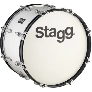 Grosse Caisse Stagg 20 X 12" Marching - Tilleul - White + Sangle/Batte