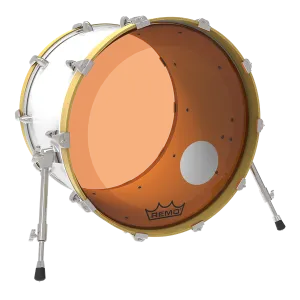 REMO Colortone 20" Powerstroke 3 Bass Orange W/Hole