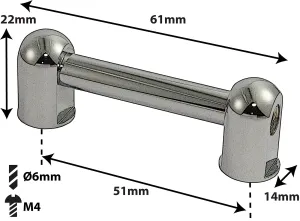 Coquille Spare Drum Tube Lug - Double Tirant - 51Mm
