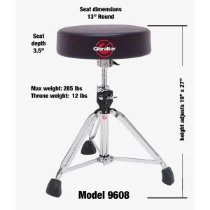 GIBRALTAR 9608E Siège Rond Vinyle Pro