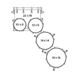 MAPEX Saturn Evolution Batterie 22"/5pcs Metal Grey