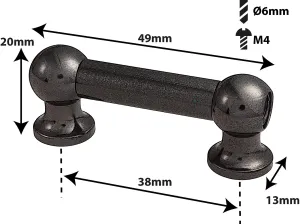 Coquille Spare Drum Tube Lug - Mono Tirant - 38mm - Black