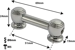 Coquille Spare Drum Tube Lug - Double Tirant - 51Mm