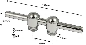 Coquille Spare Drum Tube Lug - Double Tirant - 25Mm