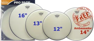 REMO Pack Ambassador 12"/13"/16"Coated + Ambassador 14" Coated