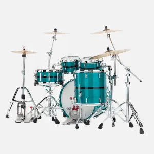 PEARL Masters Maple Pure Batterie 22"/4pcs Aqua Turquoise Stripe (Glock Std)
