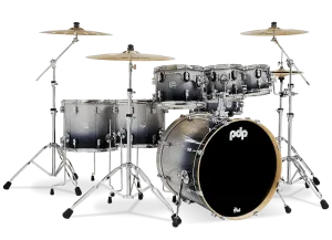 PDP Concept Maple Batterie 22"/7pcs Silver/Black Fade Lacquer