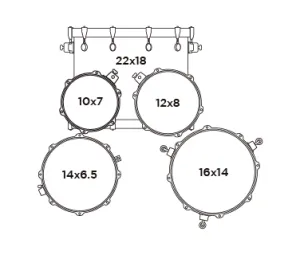 MAPEX Mars Maple Batterie 22"/5pcs Matte Black