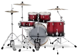 PDP Concept Maple Batterie 22"/5pcs Red/Black Fade Lacquer