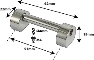 Coquille Spare Drum Tube Lug - Double Tirant - 51Mm