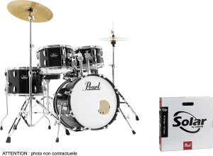 PEARL Roadshow Batterie 18"/5pcs Pack Sabian 2 Cymbales Jet Black