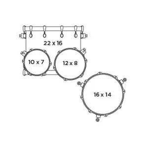 MAPEX Saturn Evolution Batterie 22"/4pcs Metal Grey