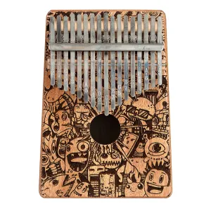 Kalimba Sela 17 Lames Hollow Mahogany - Little Monster Laser