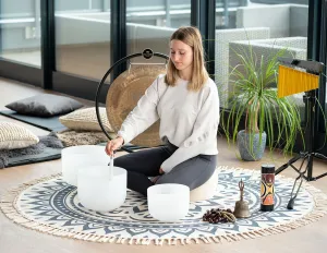 Tapis Meinl Sonic Energy Meditation 200Cm - Navy Blue - Floral Design