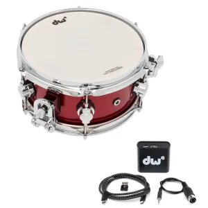 DWe Caisse Claire 14"x 6.5" Black Cherry Metallic Lacquer Bundle