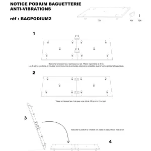 LA BAGUETTERIE Podium Anti-Vibration 2pcs 150x60cm ou 120x75cm