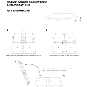 LA BAGUETTERIE Podium Anti-Vibration 4pcs 150x120cm