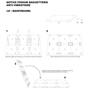 LA BAGUETTERIE Podium Anti-Vibration 6pcs 180x150cm