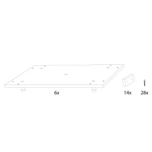 LA BAGUETTERIE Podium Anti-Vibration 6pcs 180x150cm