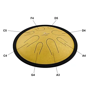 MEINL SONIC ENERGY CSTD3G Compact Steel Tongue Drum 10" Ré Mineur 432hz, 8 Notes, Gold