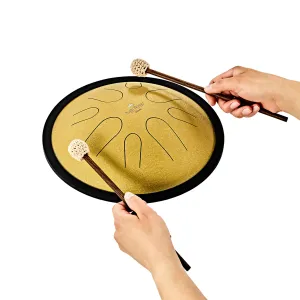 MEINL SONIC ENERGY CSTD3G Compact Steel Tongue Drum 10" Ré Mineur 432hz, 8 Notes, Gold
