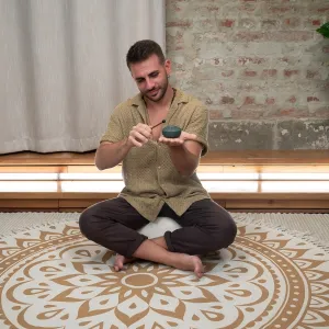 MEINL SONIC ENRGY PSTD4DGGOL Pocket Steel Tongue Drum 3" 6 Notes 440hz, La Majeur, Dark Green Germ of Life