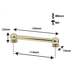 SPAREDRUM Coquille Tube Lug Double Tirant 114mm Gold