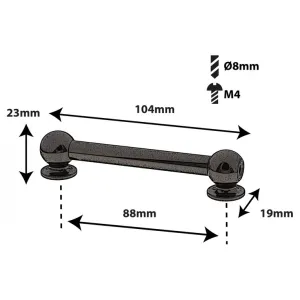 SPAREDRUM Coquille Tube Lug Double Tirant 88mm Black