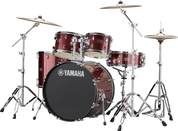 YAMAHA Rydeen Batterie 20"/5Pcs Burgundy Glitter + Cymbales