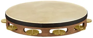Tambourin Meinl 10" - Peau De Chevre - 1 Rang - Laiton - Walnut Brow