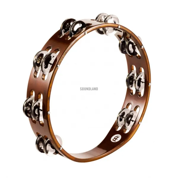 Tambourin Meinl 10" - 2 Rangs - Nickel - African Brown