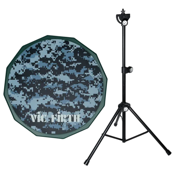 VIC FIRTH Pack Pad d'Entrainement 6" Camouflage avec Pied de Pad