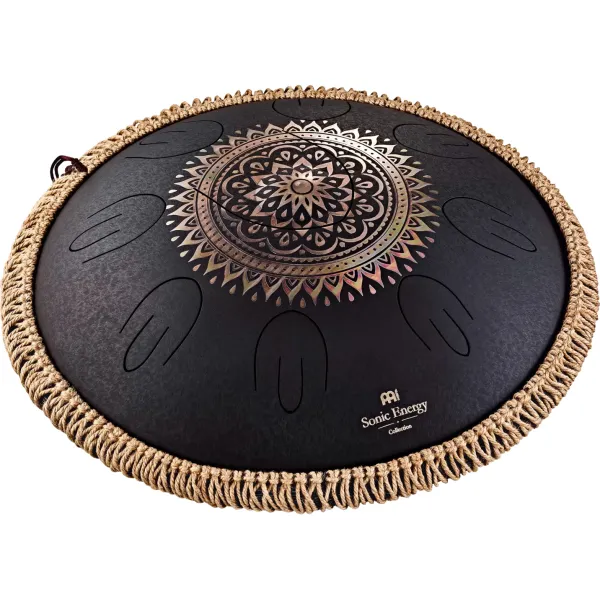 Tongue Drum Meinl Sonic Energy Octave Steel - Black Floral - D Kurd